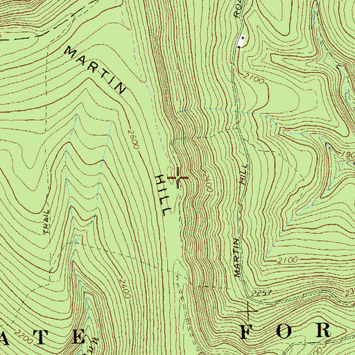 Topographic Map of Martin Hill, PA
