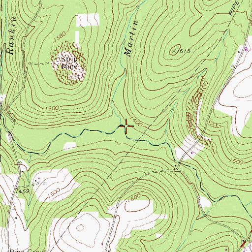 Topographic Map of Martin Run, PA
