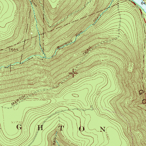 Topographic Map of Martin Trail, PA