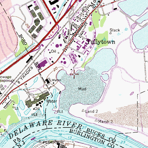 Topographic Map of Martins Creek, PA