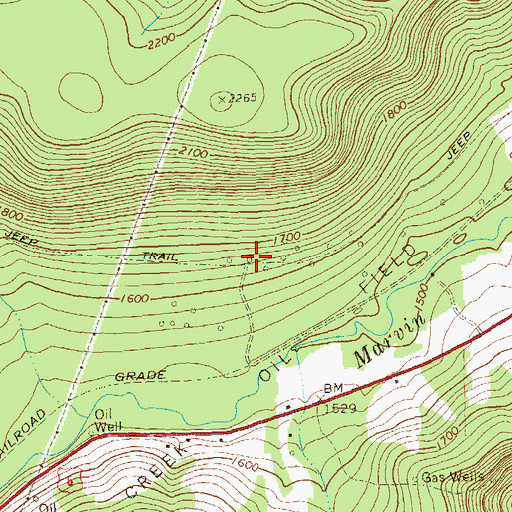 Topographic Map of Marvin Creek Oil Field, PA
