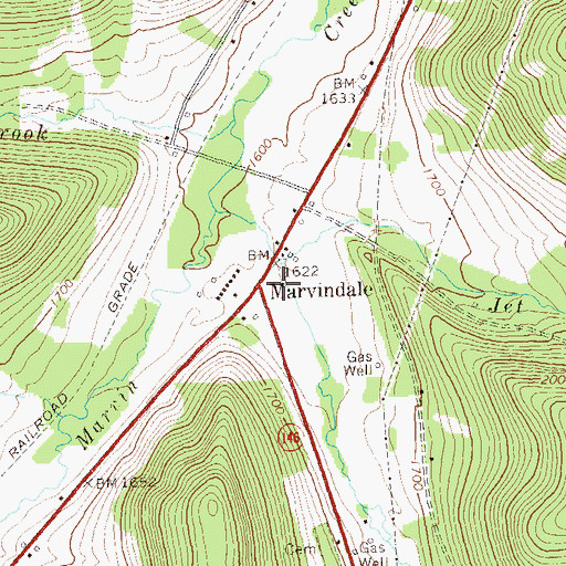 Topographic Map of Marvindale, PA