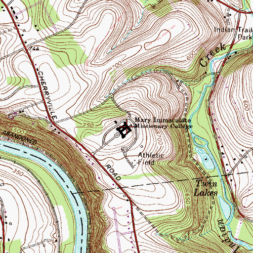 Topographic Map of Mary Immaculate Missionary College, PA