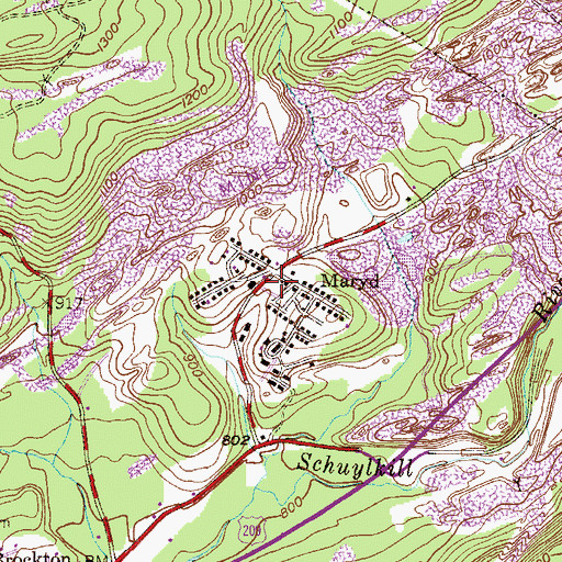 Topographic Map of Maryd, PA