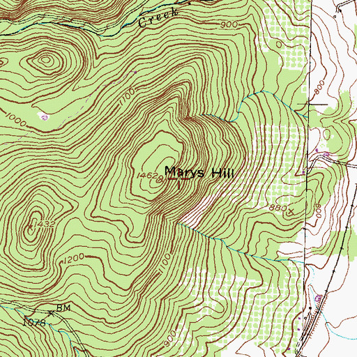 Topographic Map of Marys Hill, PA