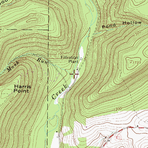 Topographic Map of Mash Run, PA