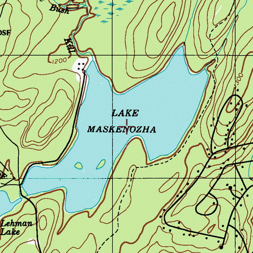 Topographic Map of Lake Maskenozha, PA