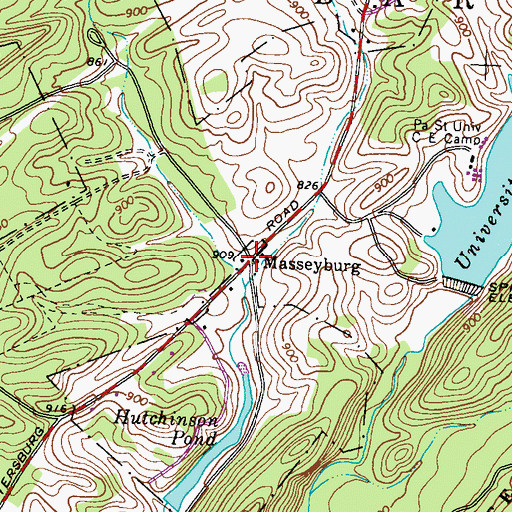 Topographic Map of Masseyburg, PA