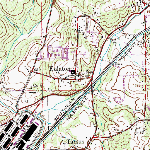 Topographic Map of Eulaton, AL