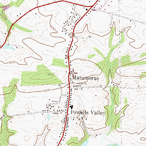 Topographic Map of Matamoras, PA