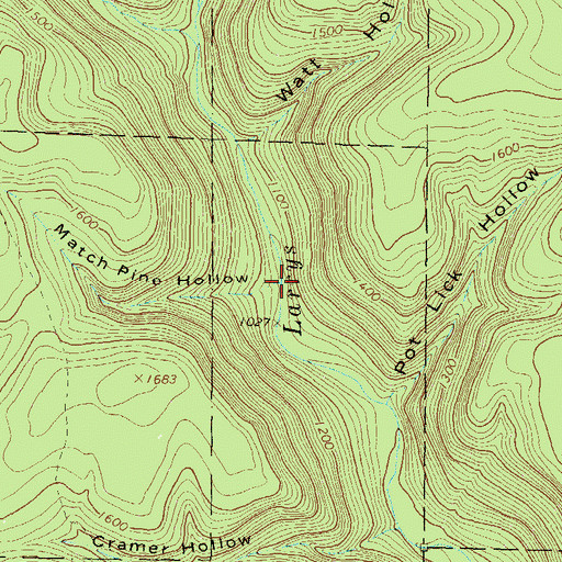 Topographic Map of Match Pine Hollow, PA