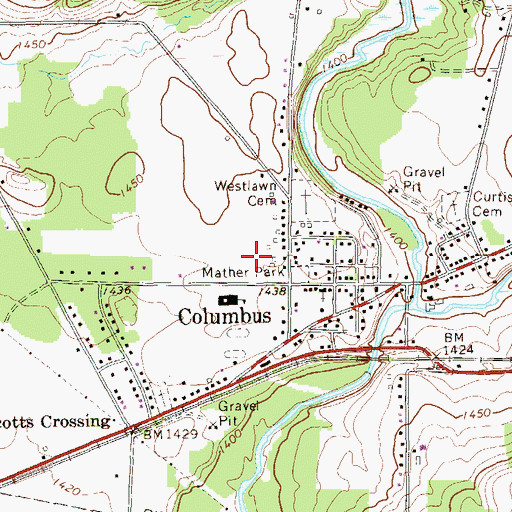 Topographic Map of Mather Park, PA