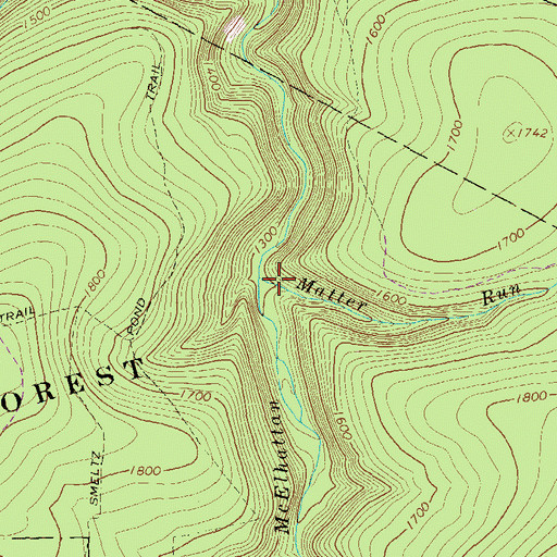 Topographic Map of Matter Run, PA