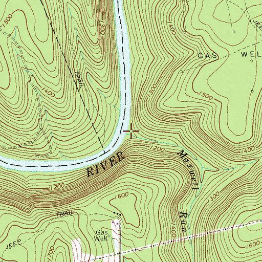 Topographic Map of Maxwell Run, PA