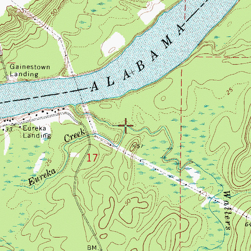 Topographic Map of Eureka Creek, AL