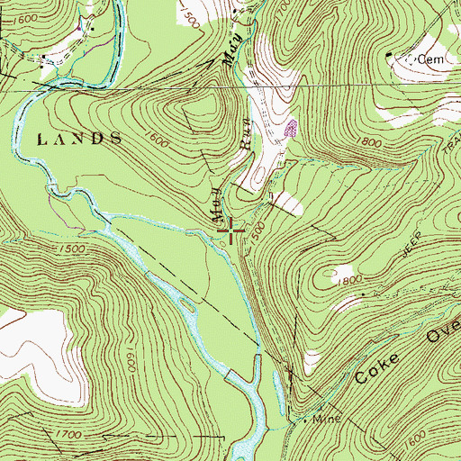 Topographic Map of May Run, PA