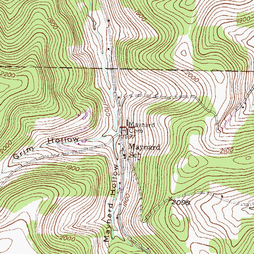 Topographic Map of Maynard Cemetery, PA