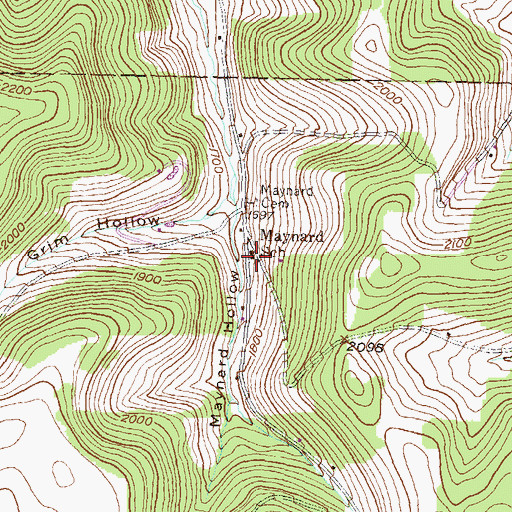 Topographic Map of Maynard School, PA