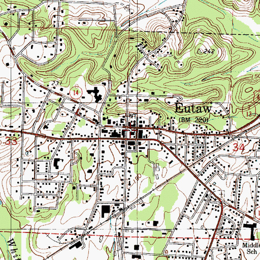 Topographic Map of Eutaw, AL