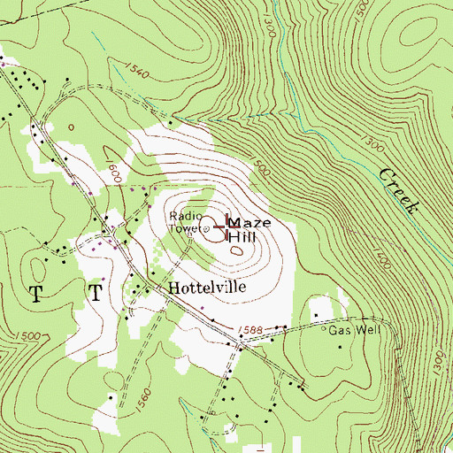 Topographic Map of Maze Hill, PA