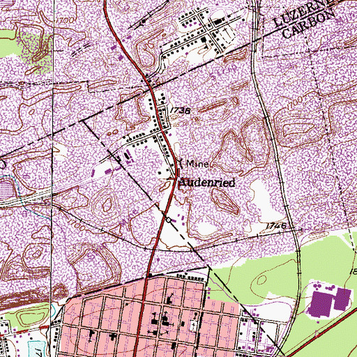 Topographic Map of McAdoo, PA