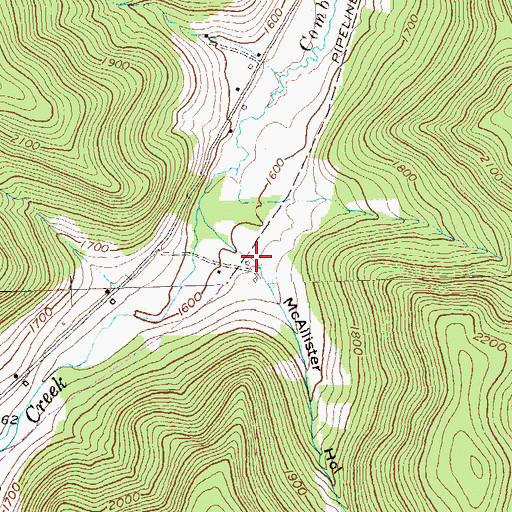 Topographic Map of McAllister Hollow, PA