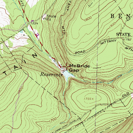 Topographic Map of McBride Gap, PA
