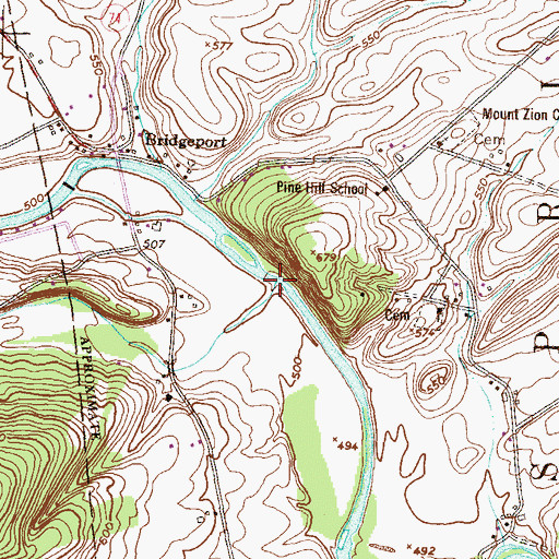 Topographic Map of McCabe Run, PA