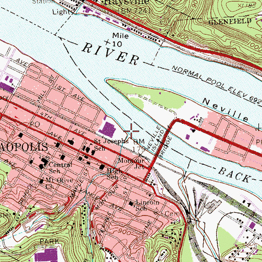 Topographic Map of McCabe Run, PA