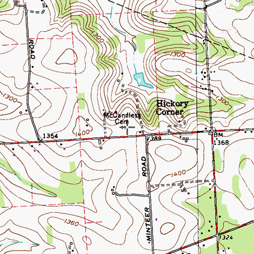 Topographic Map of McCandless Cemetery, PA
