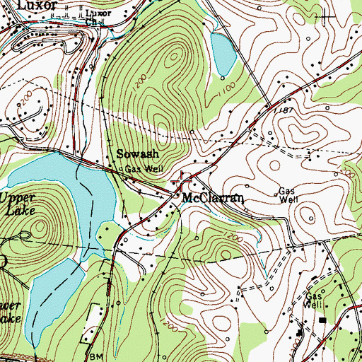 Topographic Map of McClarran, PA