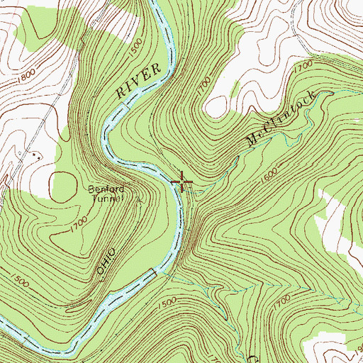 Topographic Map of McClintock Run, PA