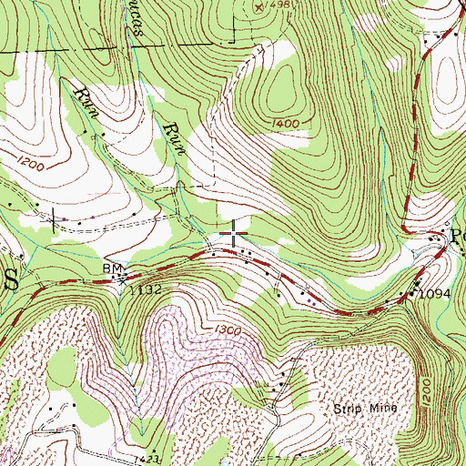 Topographic Map of McCloskey Run, PA