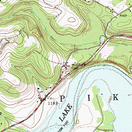 Topographic Map of McClure Cemetery, PA