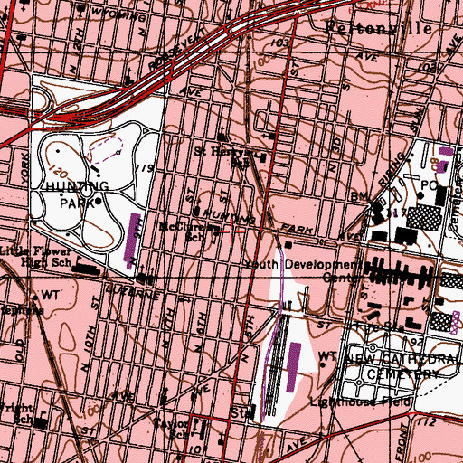 Topographic Map of McClure School, PA