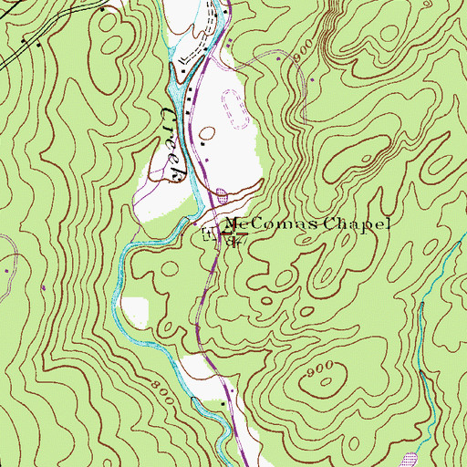 Topographic Map of McComas Chapel, PA