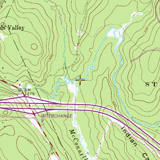 Topographic Map of McConnell Creek, PA