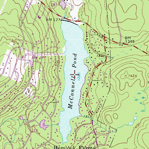 Topographic Map of McConnell Pond, PA