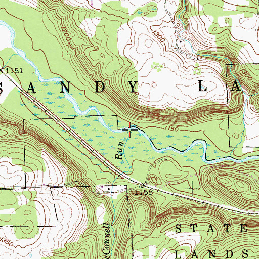 Topographic Map of McConnell Run, PA
