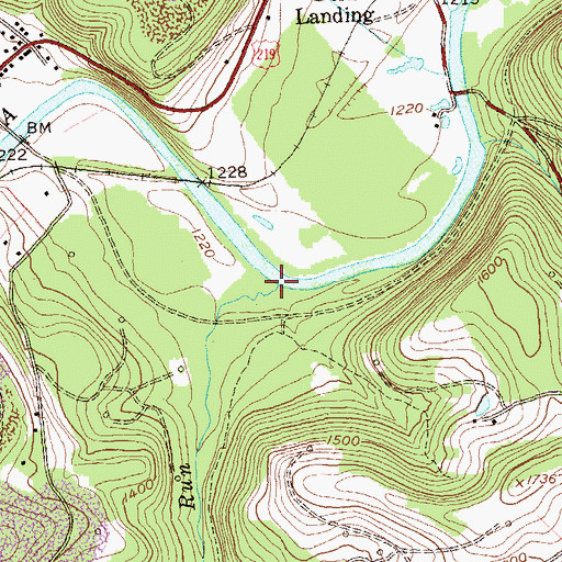 Topographic Map of McCracken Run, PA