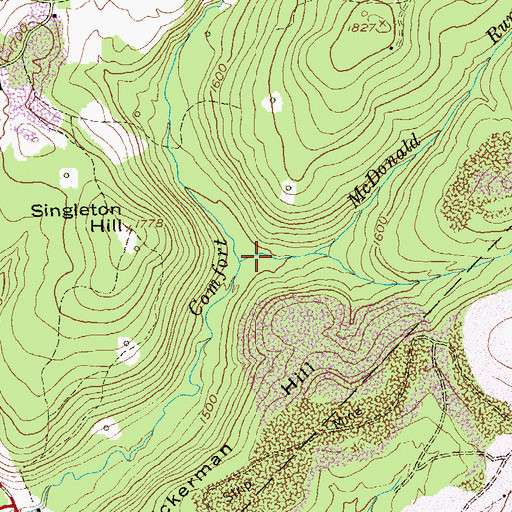 Topographic Map of McDonald Run, PA