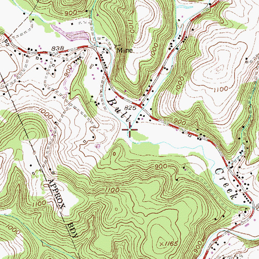 Topographic Map of McDowell Run, PA