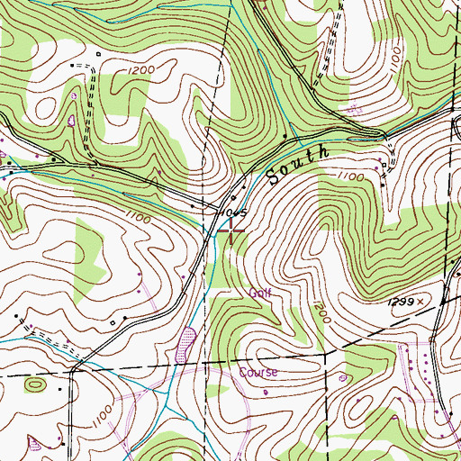 Topographic Map of McElroy Run, PA