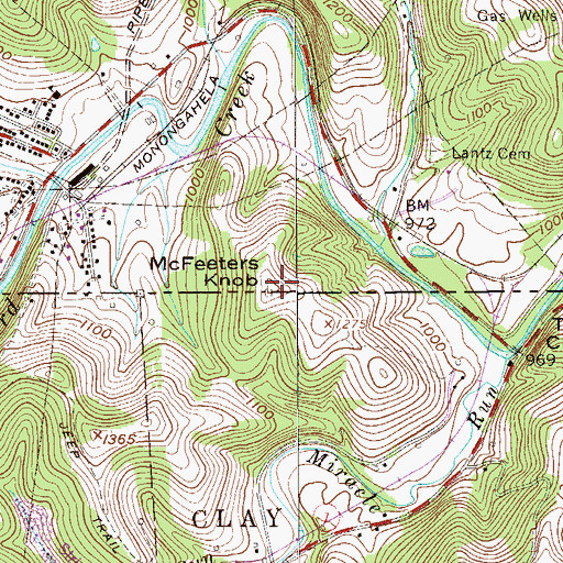 Topographic Map of McFeeters Knob, PA