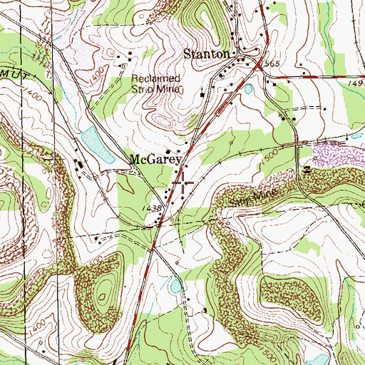 Topographic Map of McGarey, PA