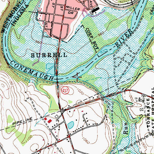Topographic Map of McGee Run, PA