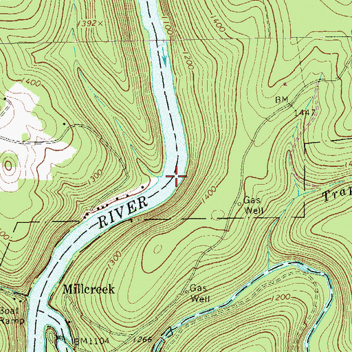 Topographic Map of McGourvey Run, PA
