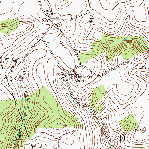Topographic Map of Mc Henry Cemetery, PA