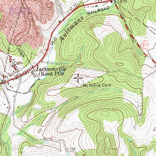 Topographic Map of McIntire Cemetery, PA