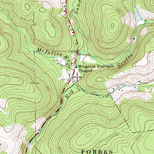 Topographic Map of McIntire Run, PA